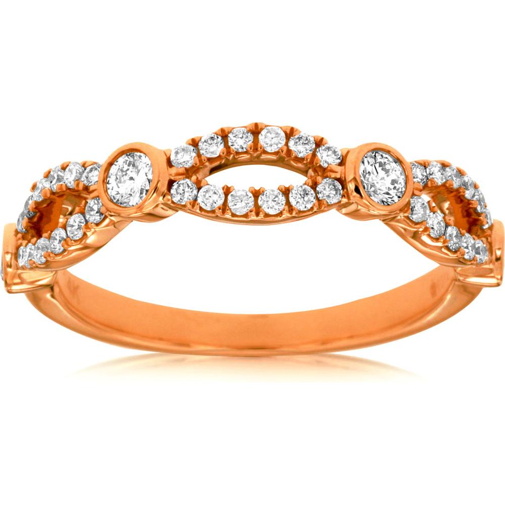 Royal 14K Rose Gold Diamond Ring - 0.47 Carat Total Diamond Weight
