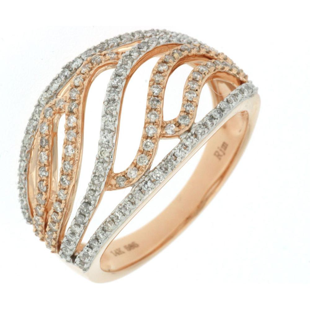 Royal 14K Rose Gold Diamond Ring - 0.53 Carat Total Diamond Weight