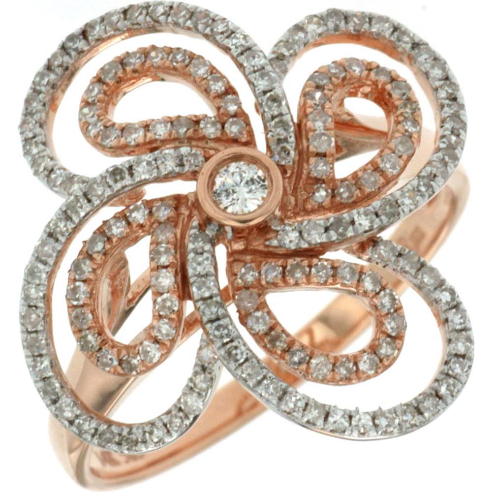 Royal 14K Rose Gold Diamond Ring - 0.55 Carat Total Diamond Weight
