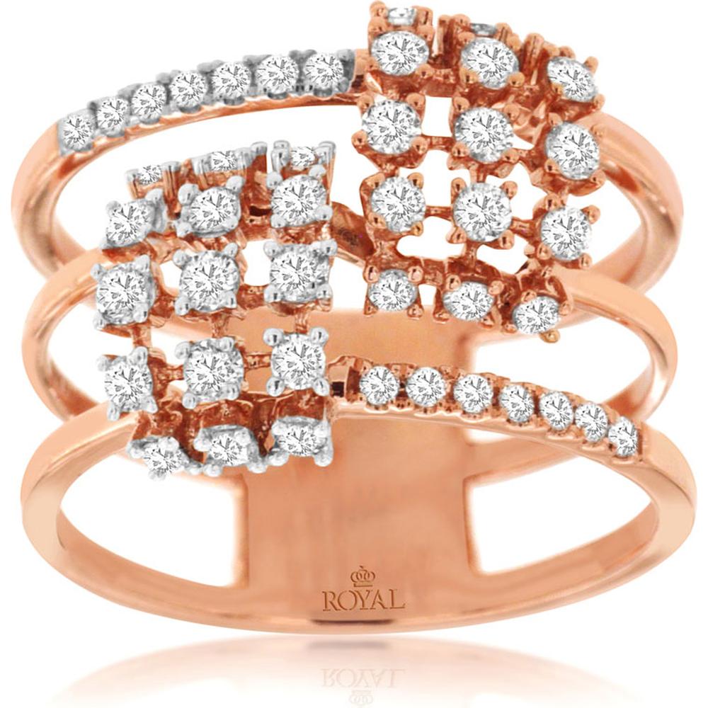 Royal 14K Rose Gold Diamond Ring - 0.62 Carat Total Diamond Weight