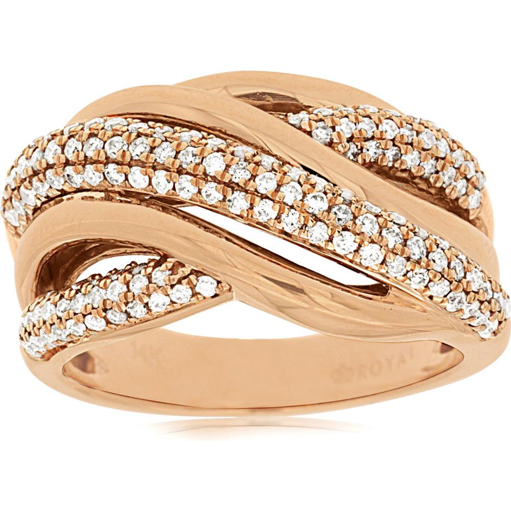 Royal 14K Rose Gold Diamond Ring - 0.65 Carat Total Diamond Weight