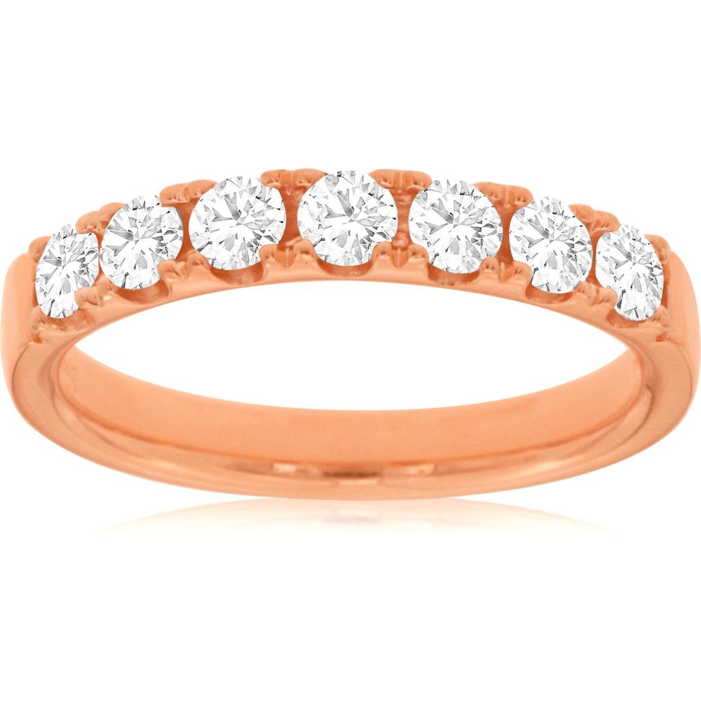 Royal 14K Rose Gold Diamond Ring - 0.75 Carat Total Diamond Weight