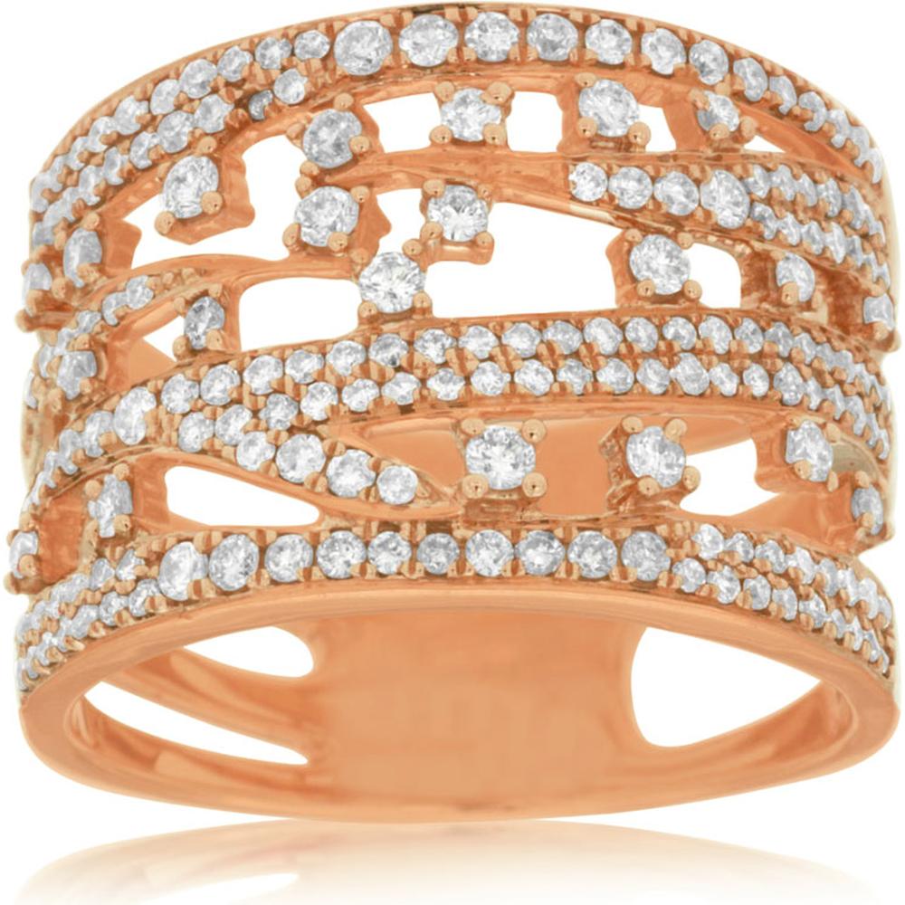 Royal 14K Rose Gold Diamond Ring - 0.84 Carat Total Diamond Weight