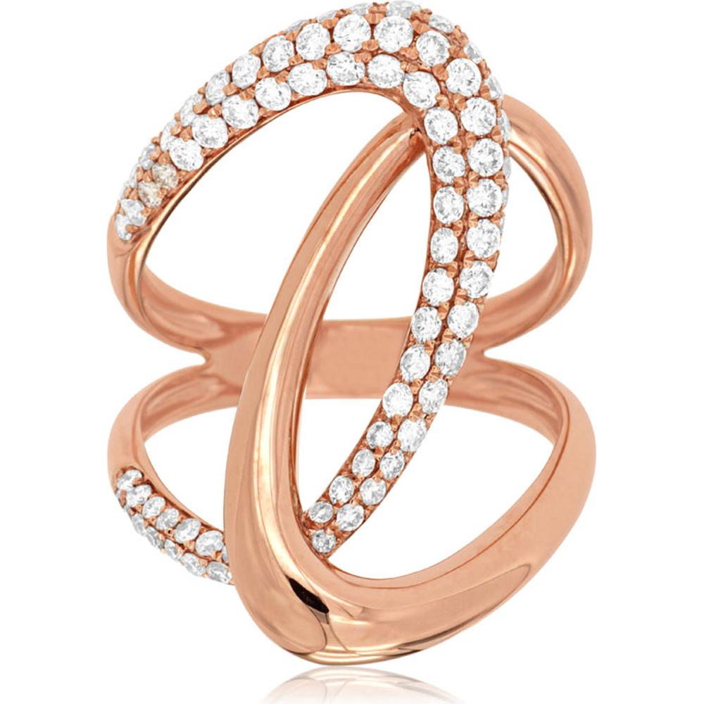Royal 14K Rose Gold Diamond Ring - 0.87 Carat Total Diamond Weight