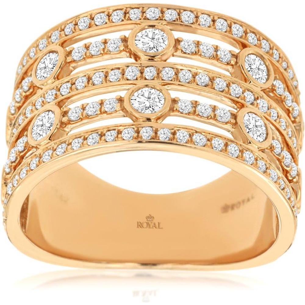 Royal 14K Rose Gold Diamond Ring - 1.10 Carat Total Diamond Weight