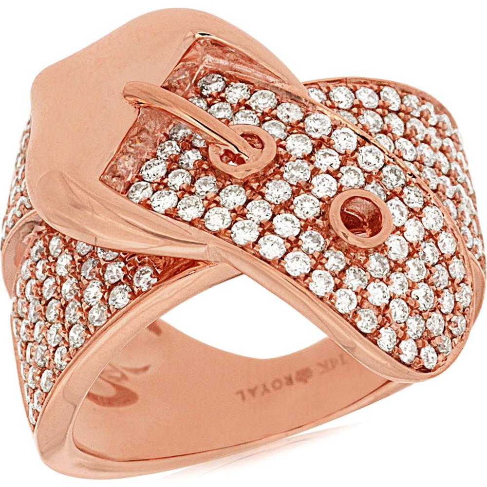 Royal 14K Rose Gold Diamond Ring - 1.44 Carat Diamond Weight