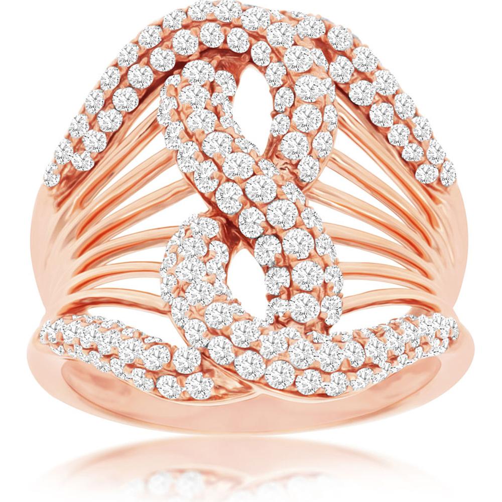 Royal 14K Rose Gold Diamond Ring - 1.50 Carat Total Diamond Weight
