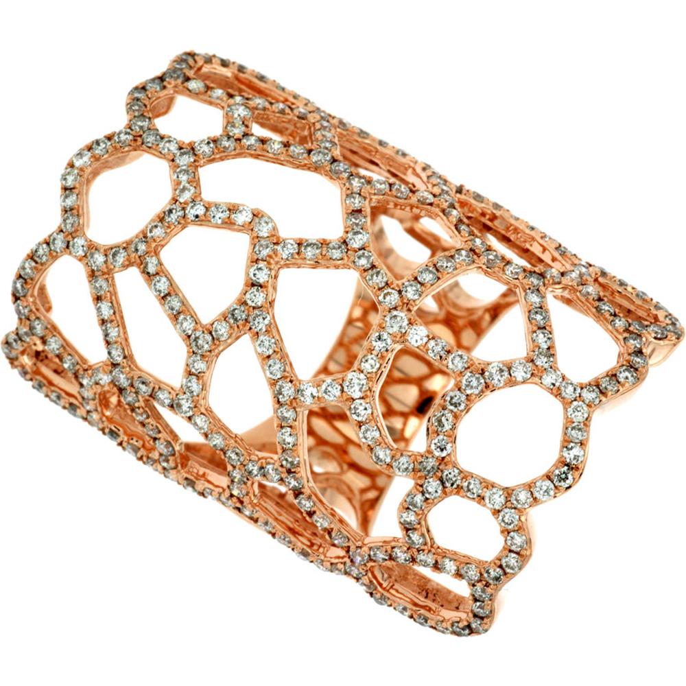 Royal 14K Rose Gold Diamond Ring - 1.75 Carat Total Diamond Weight