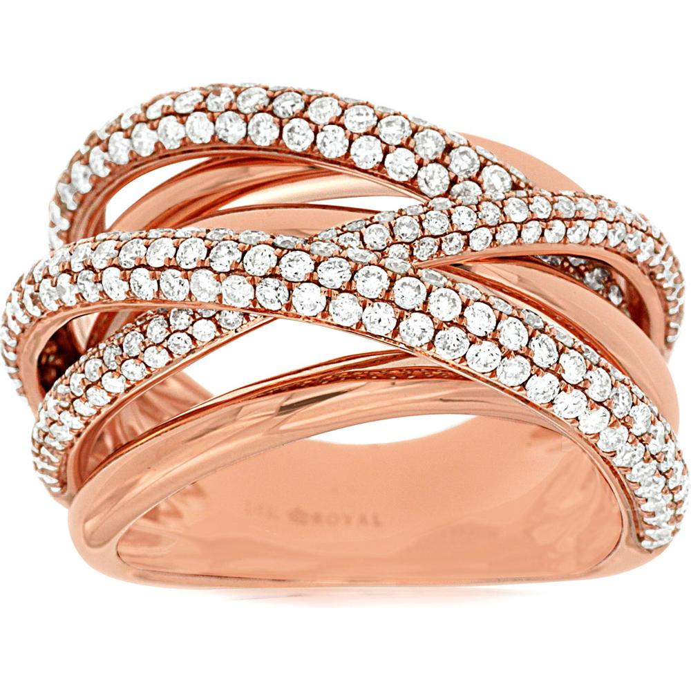 Royal 14K Rose Gold Diamond Ring - 2.10 Carat Total Weight