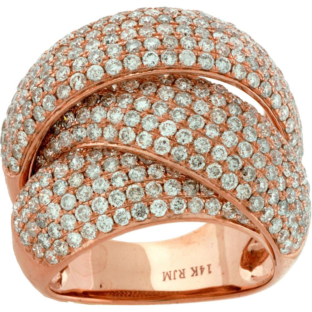 Royal 14K Rose Gold Diamond Ring - 3.15 Carat Round Diamond Brilliance