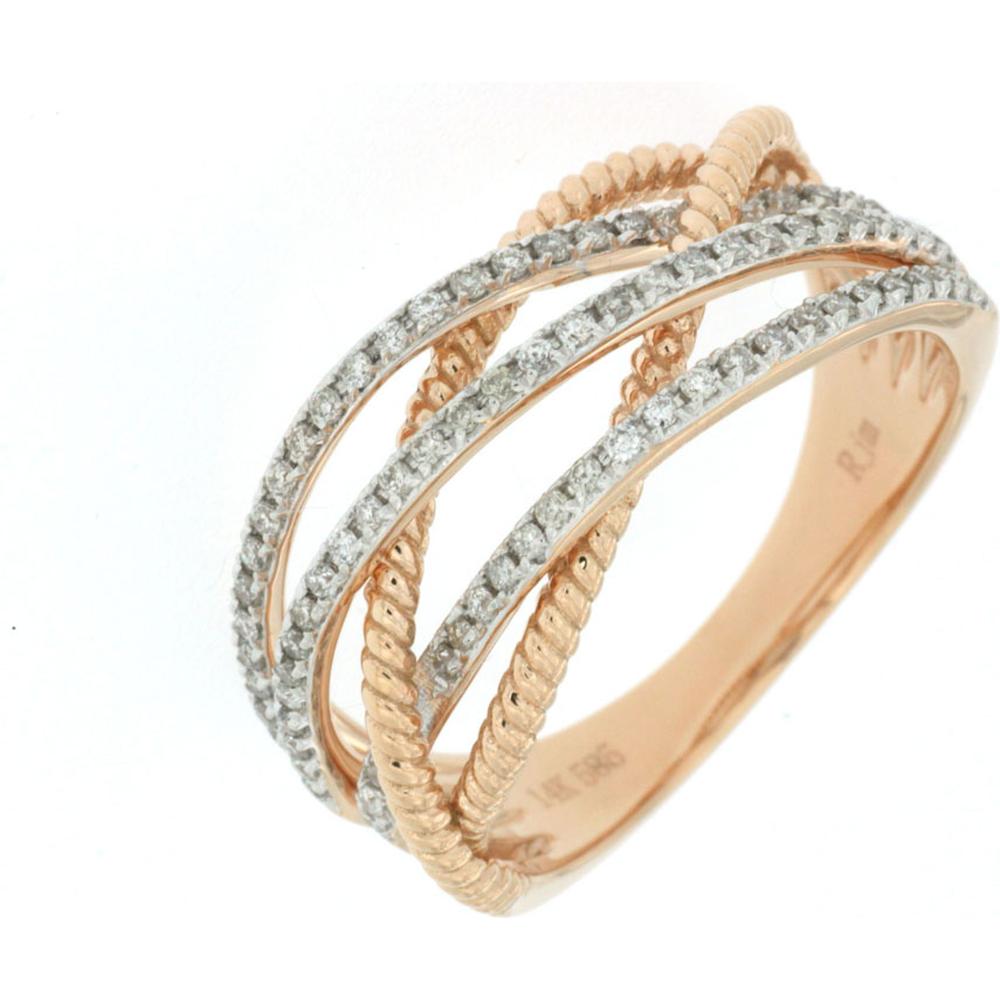 Royal 14K Rose Gold Diamond Ring - Enchanting Love Brilliance