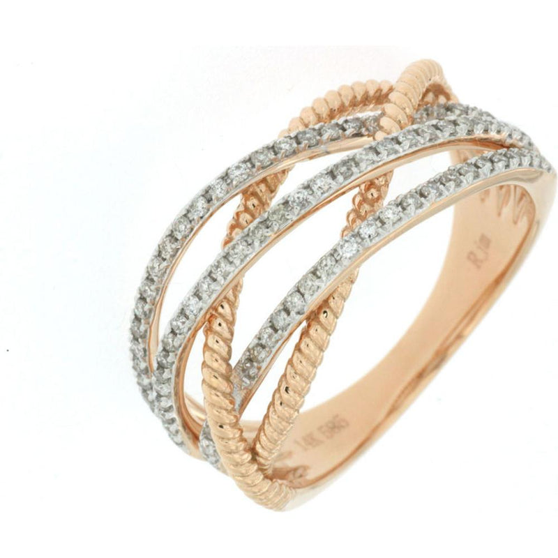 Royal 14K Rose Gold Diamond Ring - Enchanting Love Brilliance ...