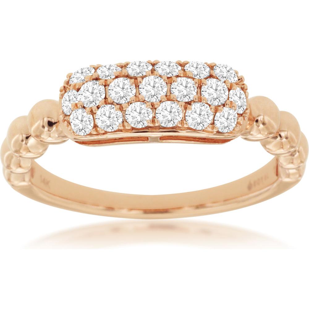 Royal 14K Rose Gold Diamond Ring with 0.50 Carats Total Diamond Weight