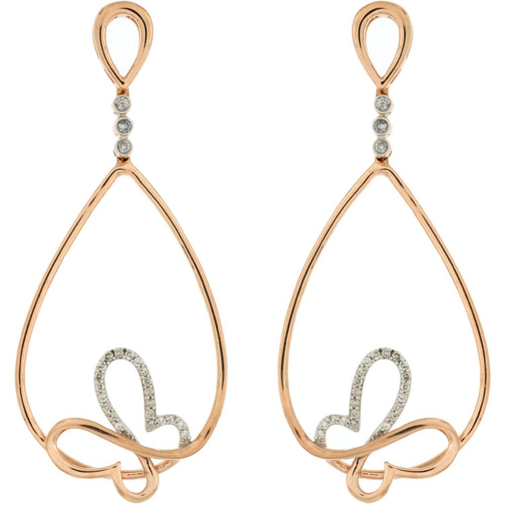 Royal 14K Rose Gold Diamond Stud Earrings - 0.20 Carat Total Diamond Weight