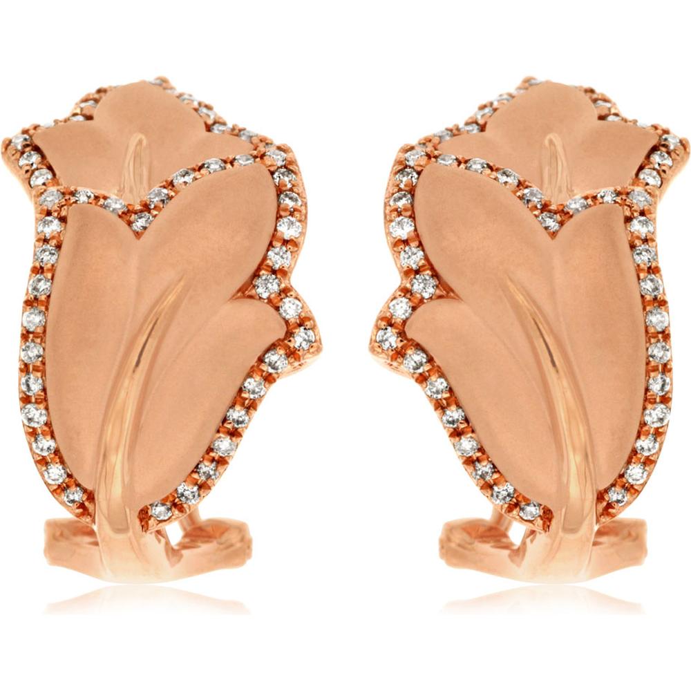 Royal 14K Rose Gold Diamond Stud Earrings - 0.30 Carat Total Diamond Weight