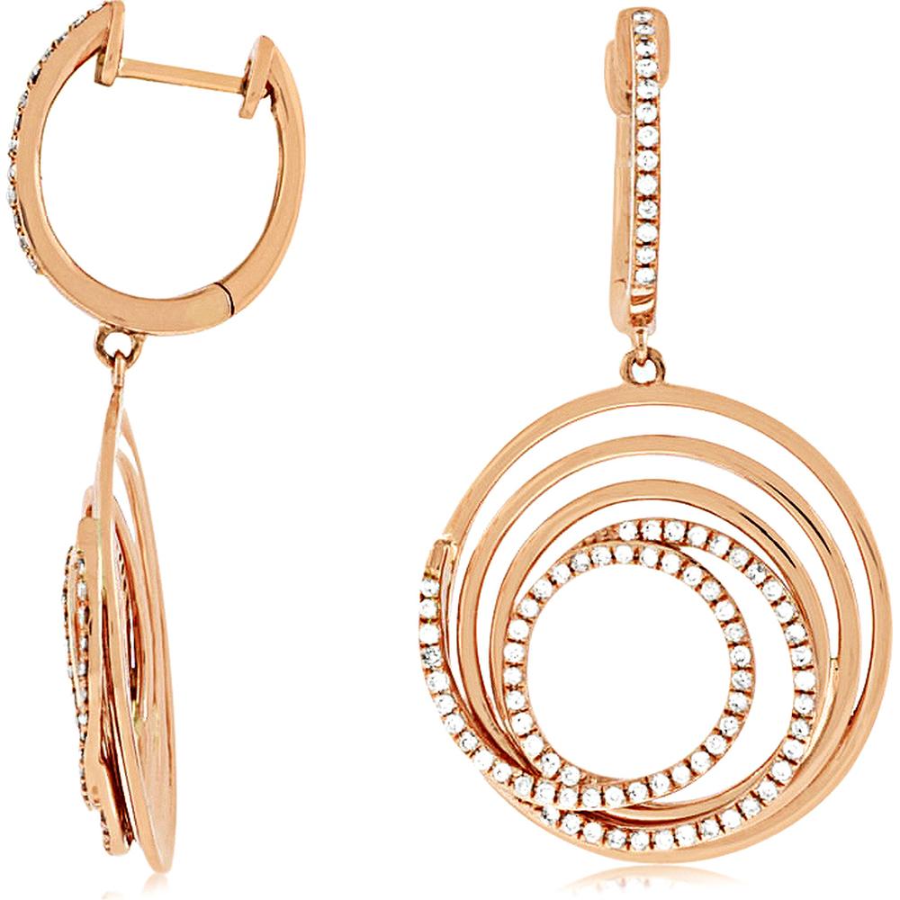 Royal 14K Rose Gold Diamond Stud Earrings - 0.55 Carat Total Diamond Weight