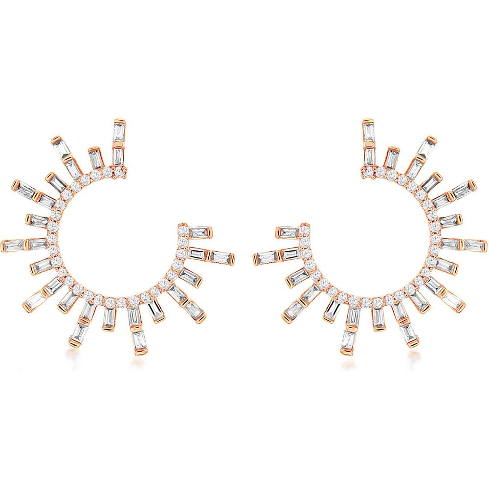 Royal 14K Rose Gold Diamond Stud Earrings - 0.75 Carat Total Diamond Weight
