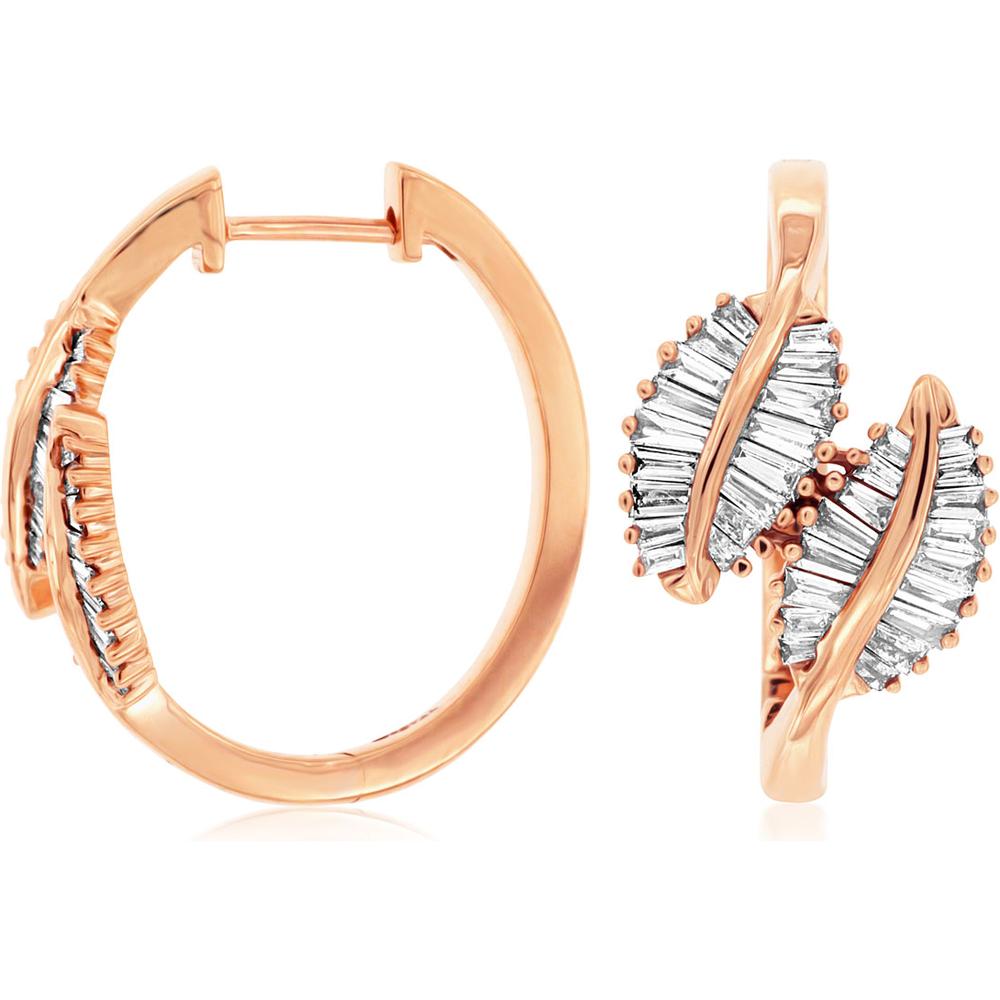 Royal 14K Rose Gold Diamond Stud Earrings - 0.83 Carat Total Diamond Weight