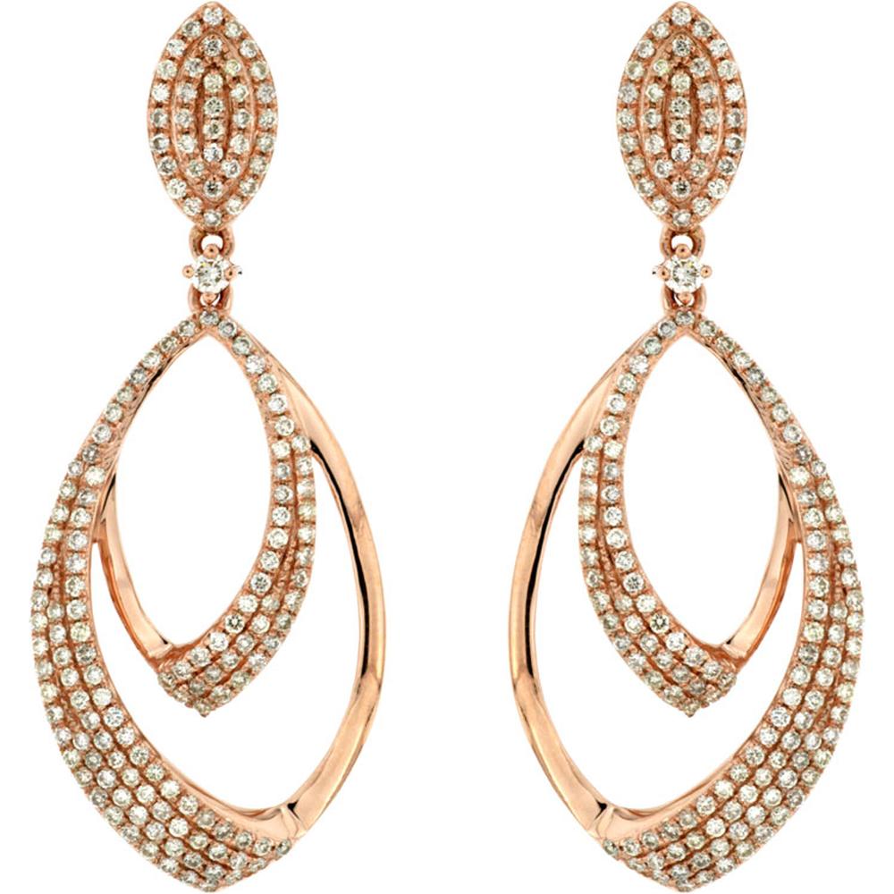 Royal 14K Rose Gold Diamond Stud Earrings - 0.93 Carat Total Diamond Weight