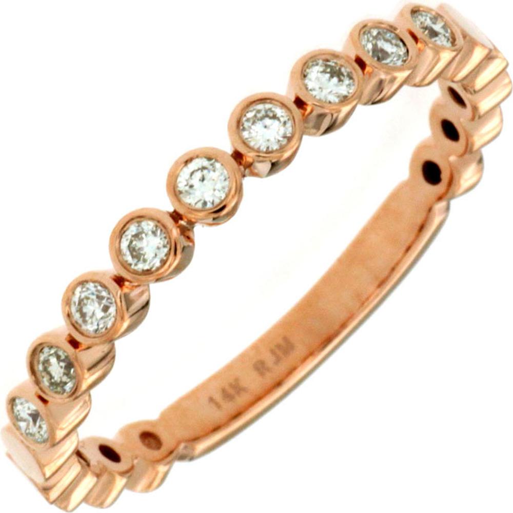 Royal 14K Rose Gold Diamond Wedding Band - 0.17 Carat Total Diamond Weight