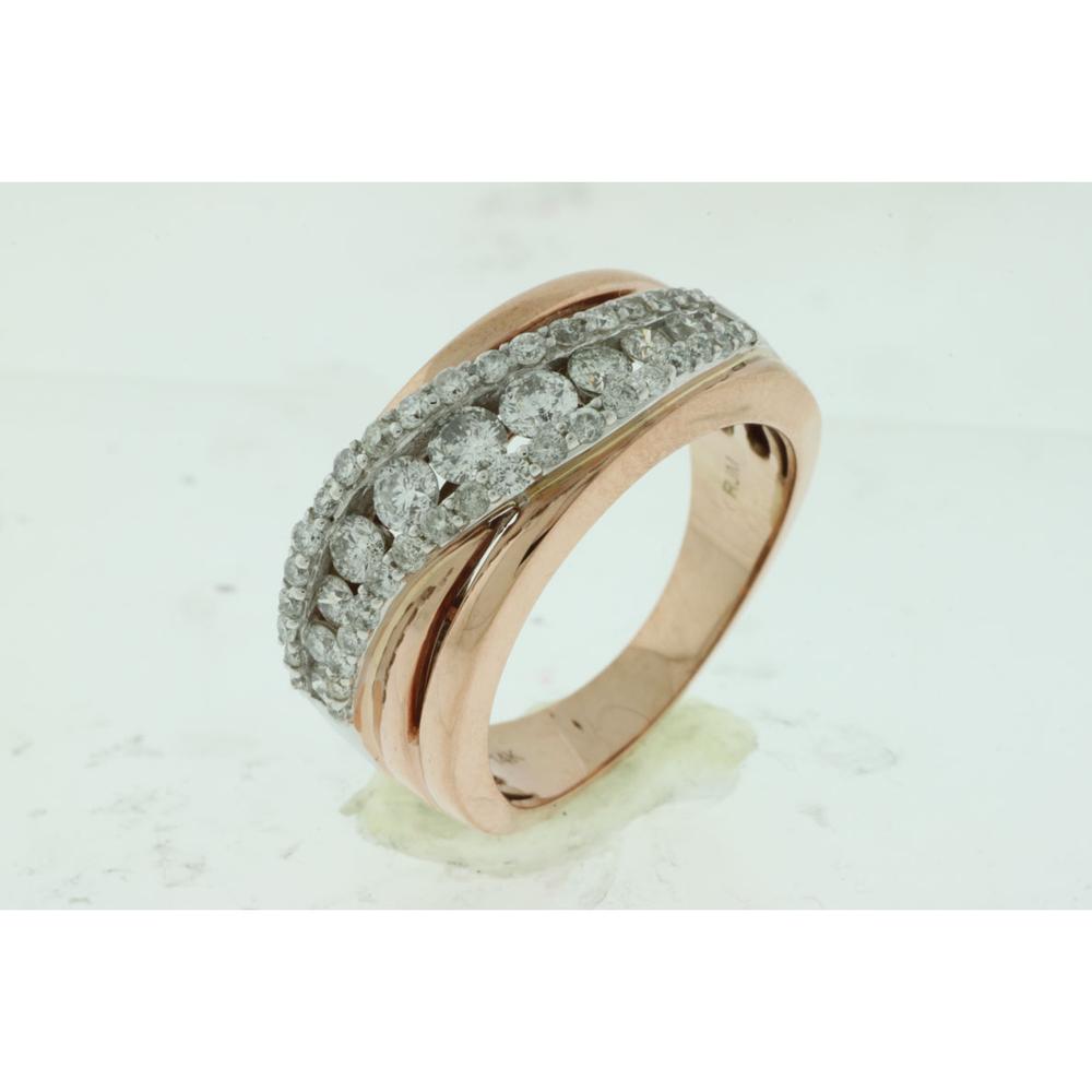 Royal 14K Rose Gold Diamond Wedding Band - 1.00 Carat Total Diamond Weight