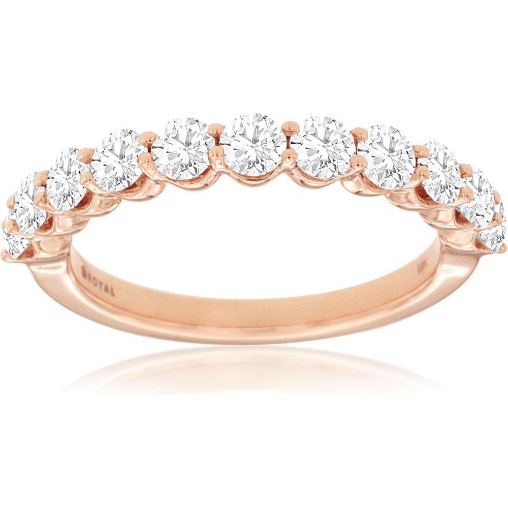 Royal 14K Rose Gold Diamond Wedding Band - 1.20 Carat Total Diamond Weight