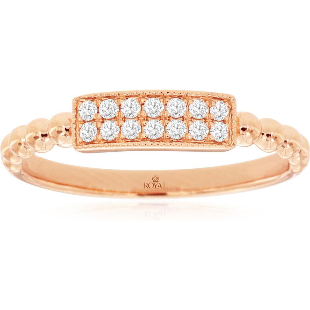 Royal 14K Rose Gold Diamond Wedding Band - Eternal Love and Elegance