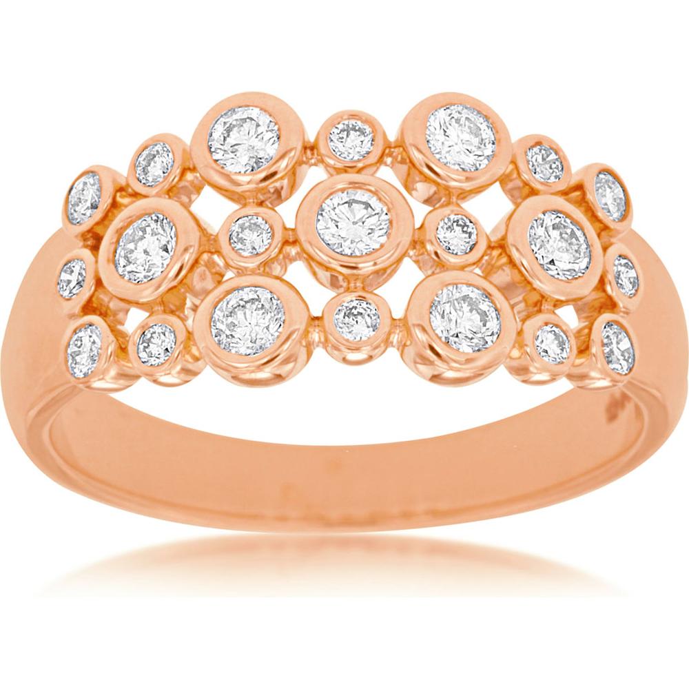 Royal 14K Rose Gold Diamond Wedding Band with 0.50 Carats Total Diamond Weight