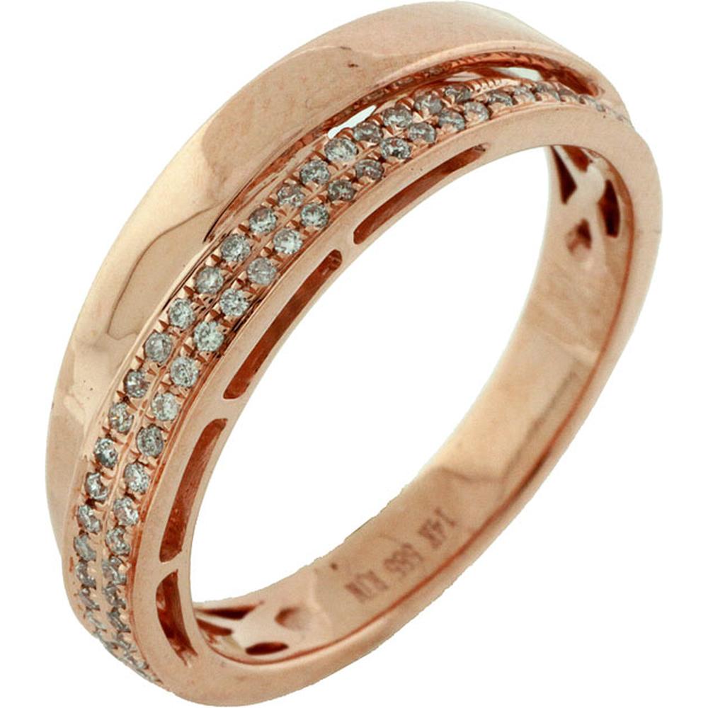 Royal 14K Rose Gold Diamond Wedding Ring - 0.17 Carat Total Diamond Weight