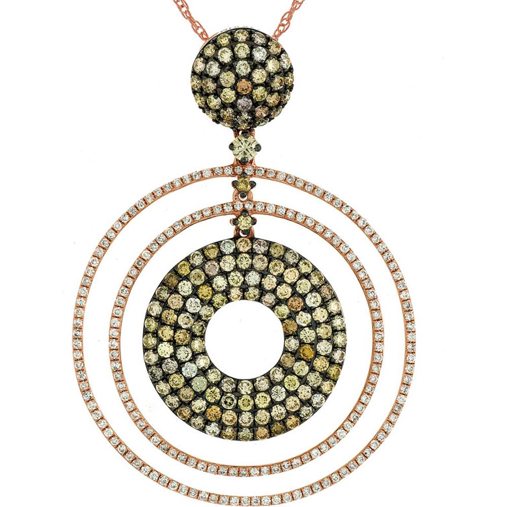 Royal 14K Rose Gold Fancy Diamond Pendant - 2.37 Carat Total Diamond Weight