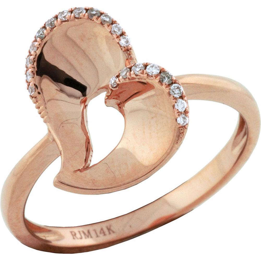 Royal 14K Rose Gold Heart Diamond Halo Ring - Exquisite Romance