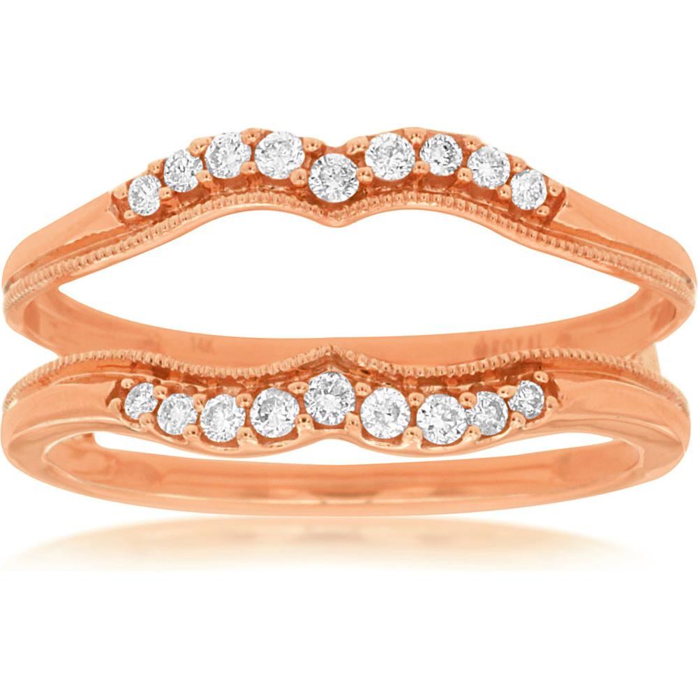 Royal 14K Rose Gold Ladies Diamond Insert Ring - 0.20 Carat Total Diamond Weight