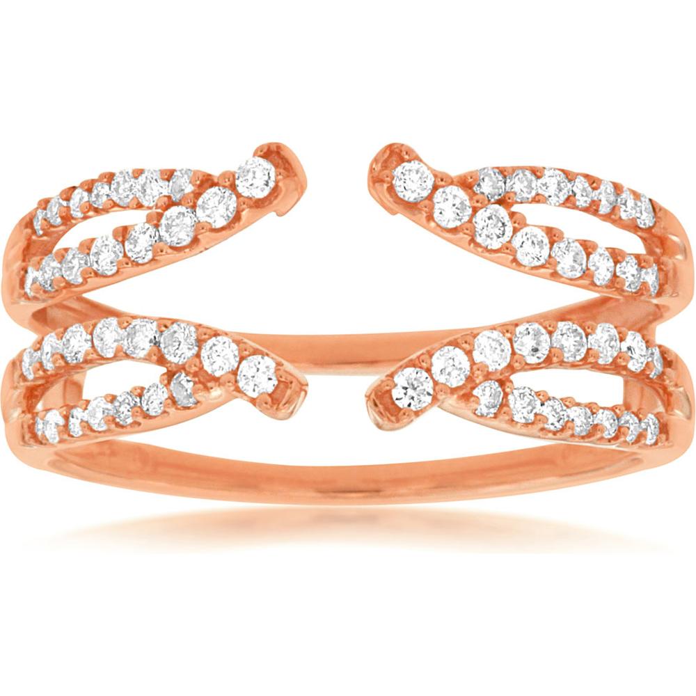 Royal 14K Rose Gold Ladies Diamond Insert Ring - 0.38 Carat Total Diamond Weight