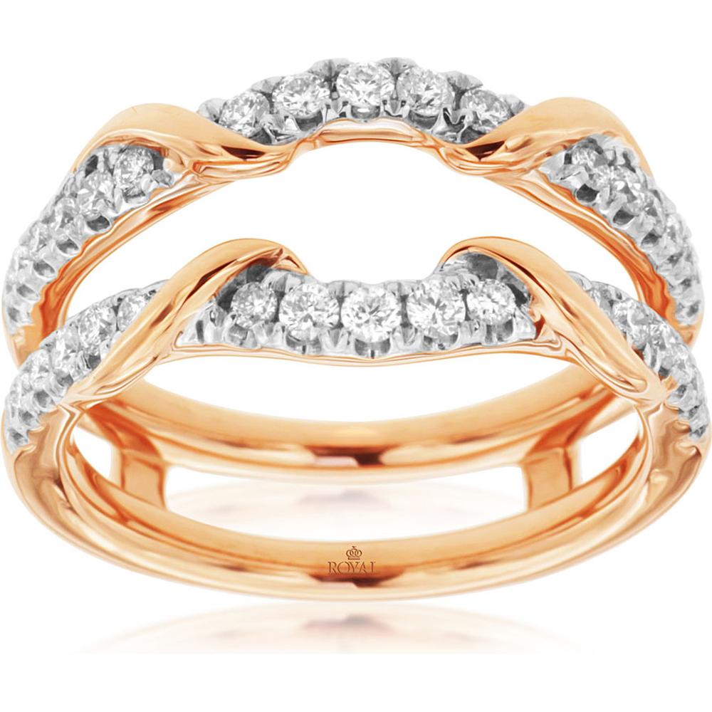 Royal 14K Rose Gold Ladies Diamond Insert Ring - 0.52 Carat Total Diamond Weight