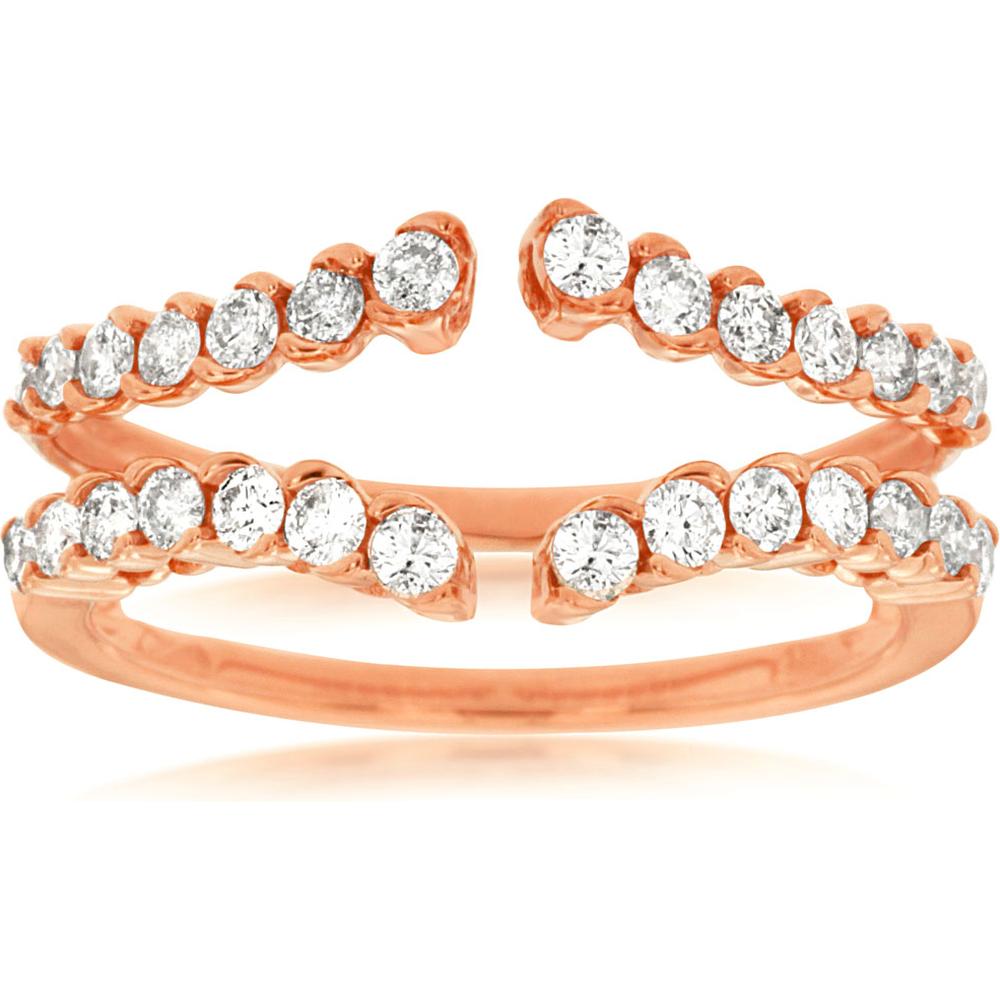 Royal 14K Rose Gold Ladies Diamond Insert Ring with Round Diamonds - 0.63 Carat Total Diamond Weight