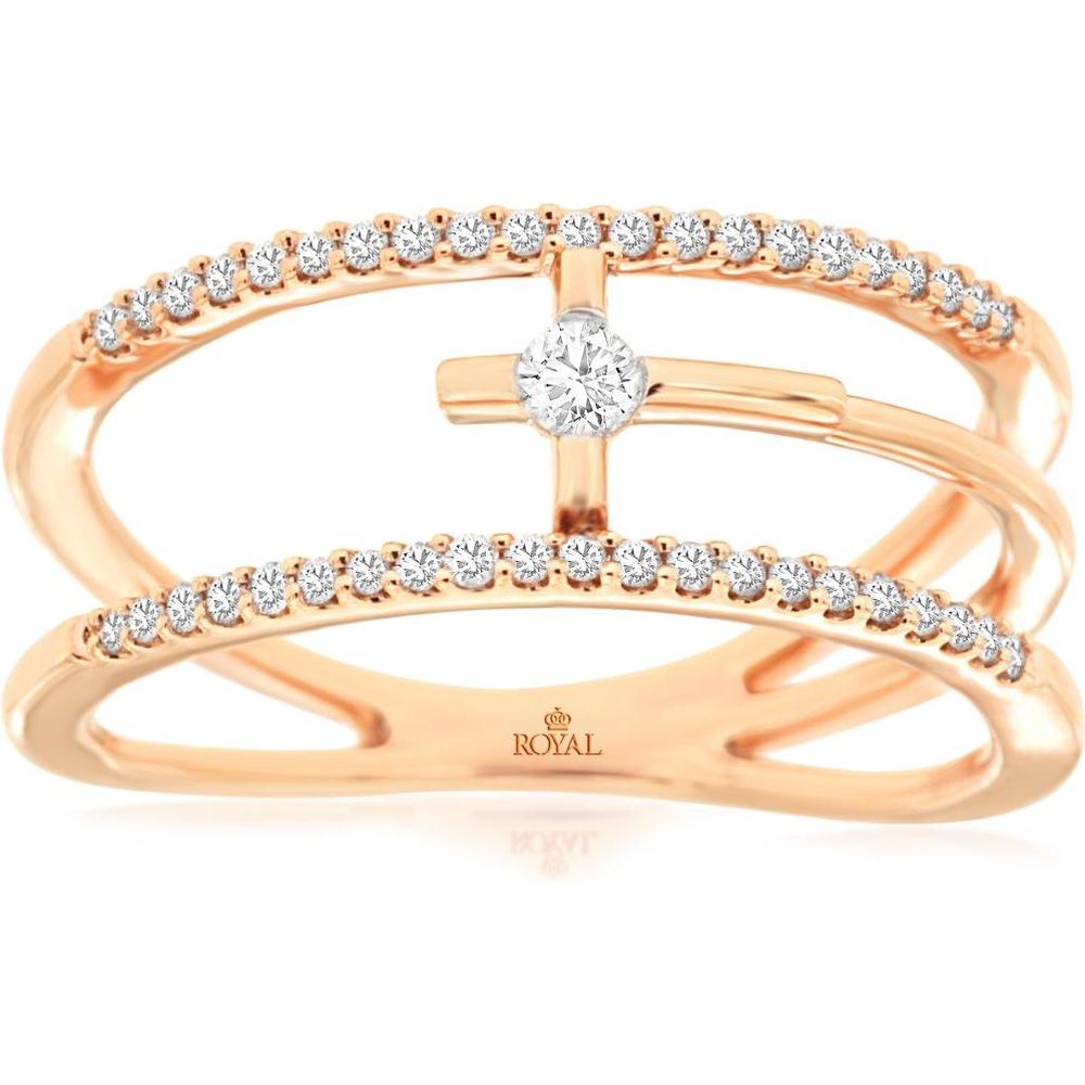 Royal 14K Rose Gold Ladies' Diamond Ring - 0.20 Carat Total Diamond Weight