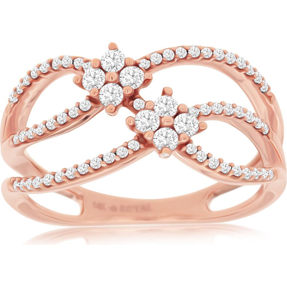 Royal 14K Rose Gold Ladies Diamond Ring - 0.35 Carat Total Diamond Weight