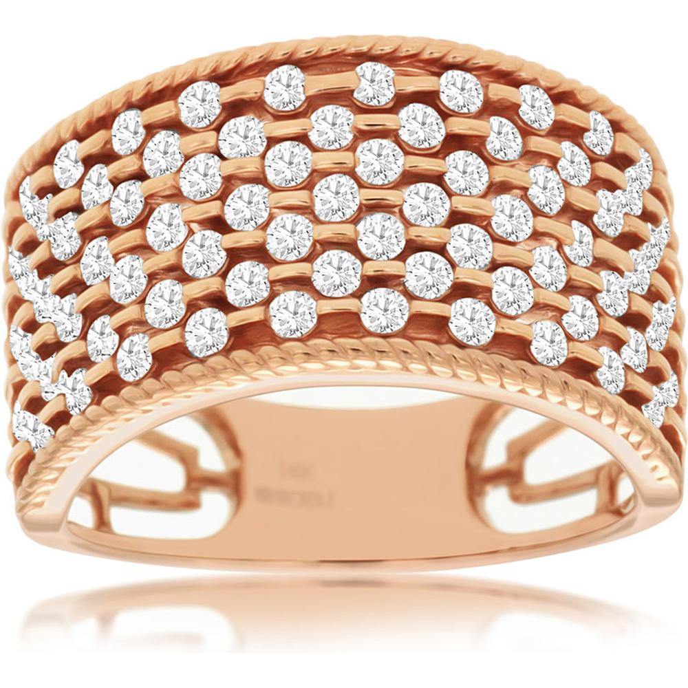 Royal 14K Rose Gold Ladies Diamond Ring - 1.00 Carat Total Diamond Weight