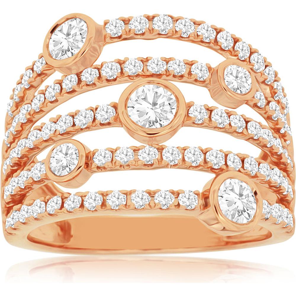 Royal 14K Rose Gold Ladies Diamond Ring - 1.50 Carat Total Diamond Weight