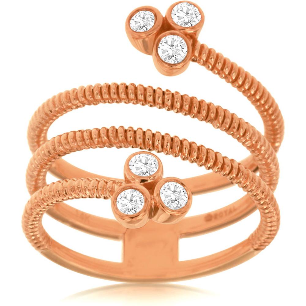 Royal 14K Rose Gold Ladies Diamond Ring with 0.28 Carat Round Diamond