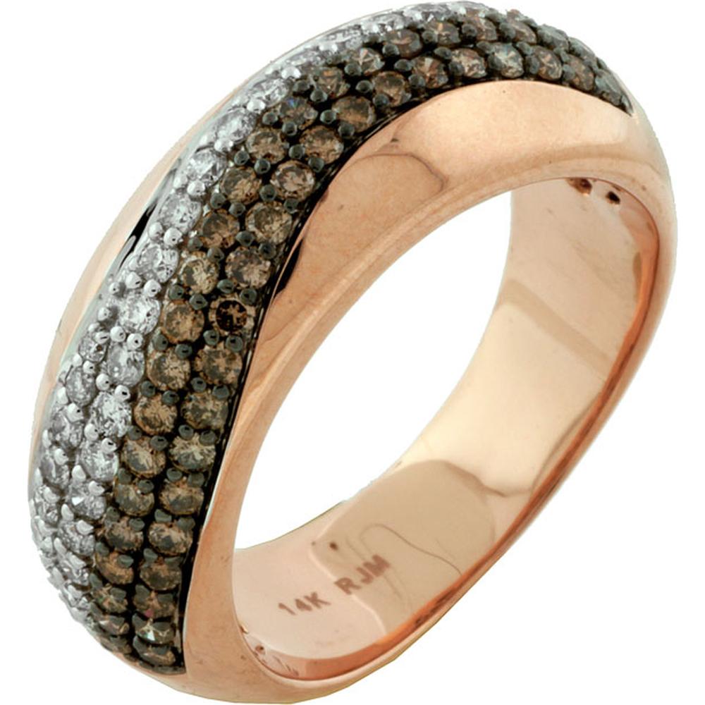 Royal 14K Rose Gold Mocha Diamond & Diamond Wedding Ring - Exquisite Symbol of Love
