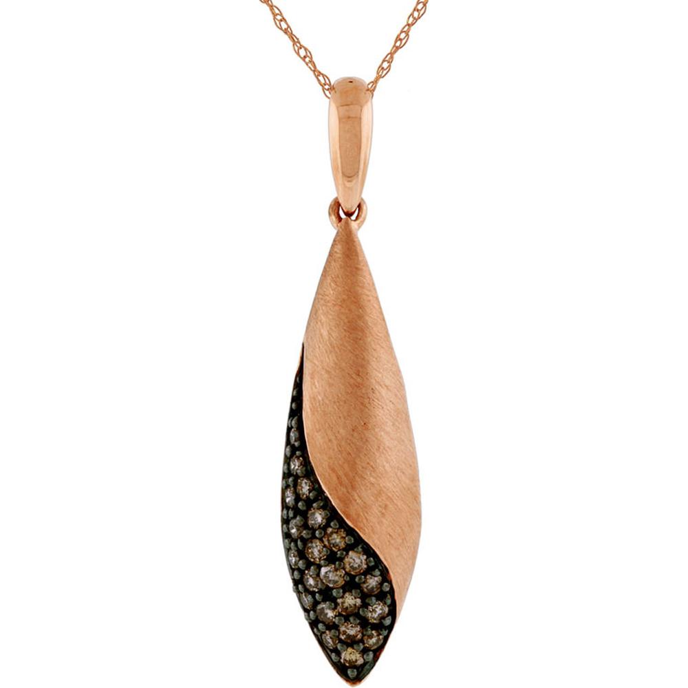 Royal 14K Rose Gold Mocha Diamond Pendant - 0.25 Carat Total Diamond Weight