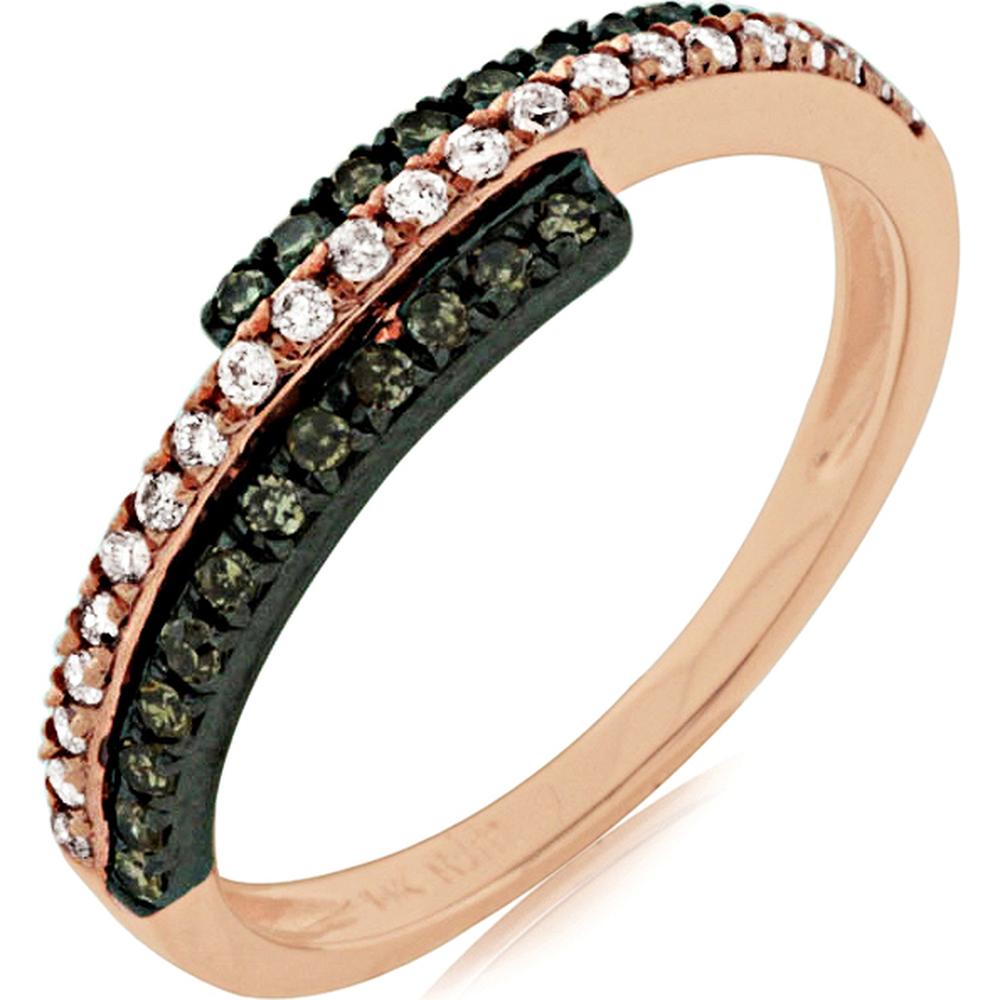 Royal 14K Rose Gold Mocha Diamond Wedding Ring - 0.20 Carat Main Stone