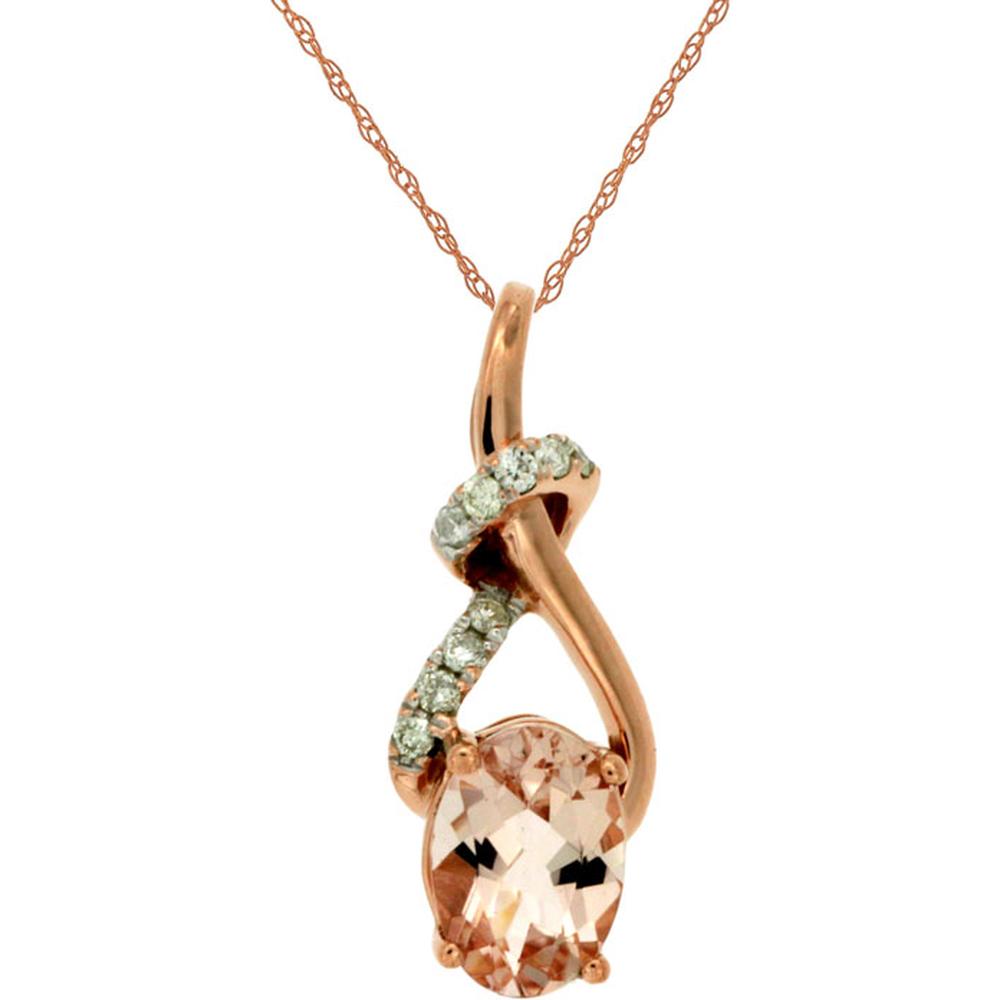 Royal 14K Rose Gold Morganite & Diamond Pendant - Timeless Symbol of Love