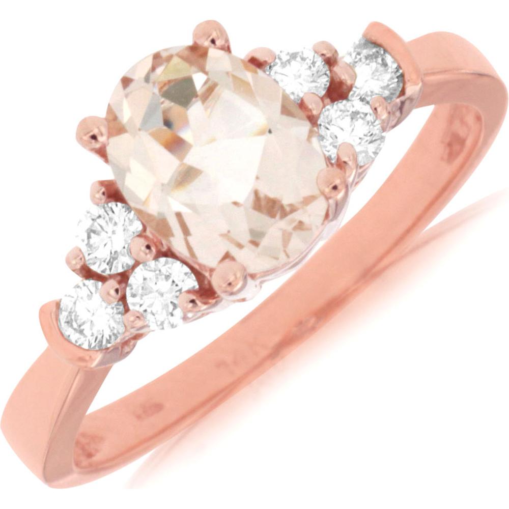 Royal 14K Rose Gold Morganite and Diamond Ring - 1.32 Carats Total Weight