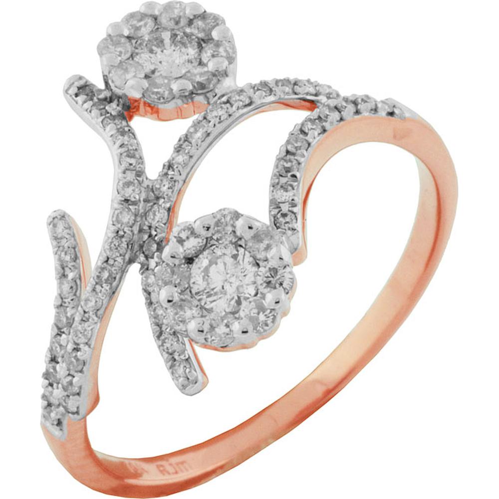 Royal 14K Rose Gold Round Diamond Ring - 0.48 Carat Total Diamond Weight