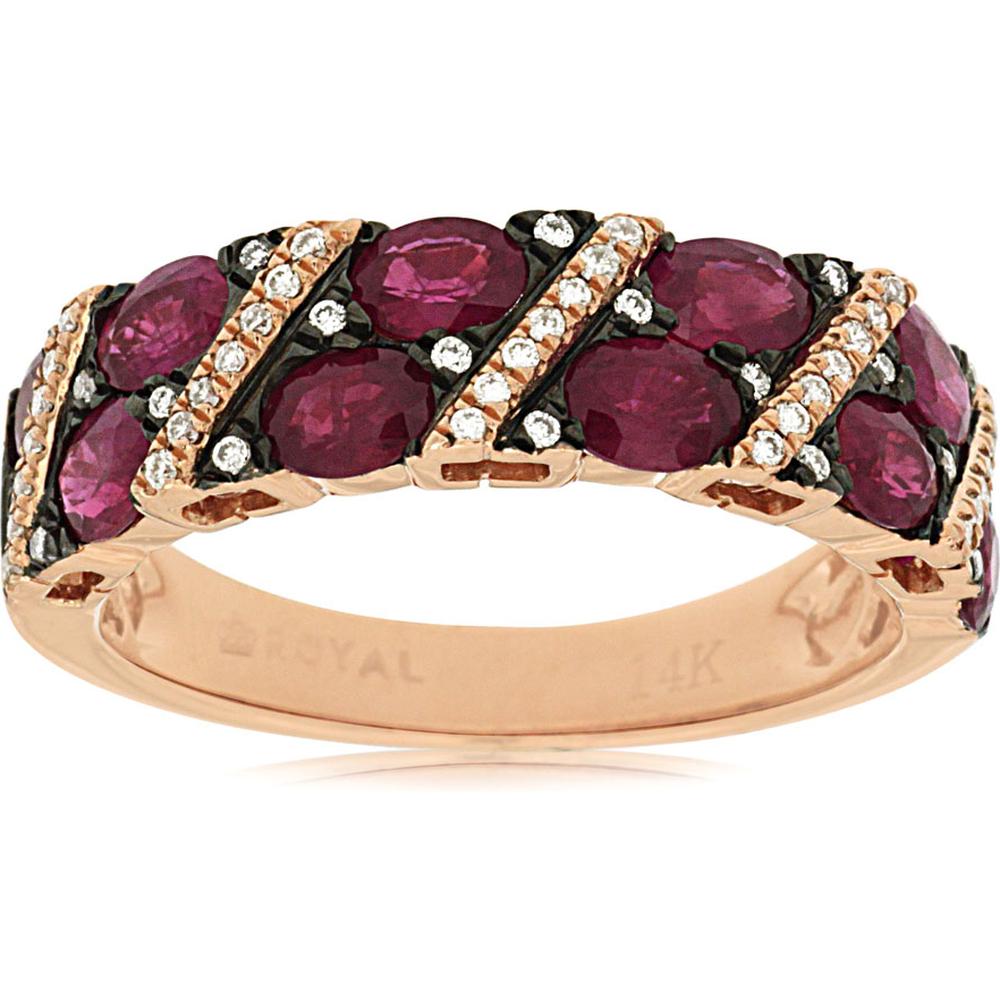 Royal 14K Rose Gold Ruby & Diamond Ring - Exquisite Oval 1.80 Carat Ruby
