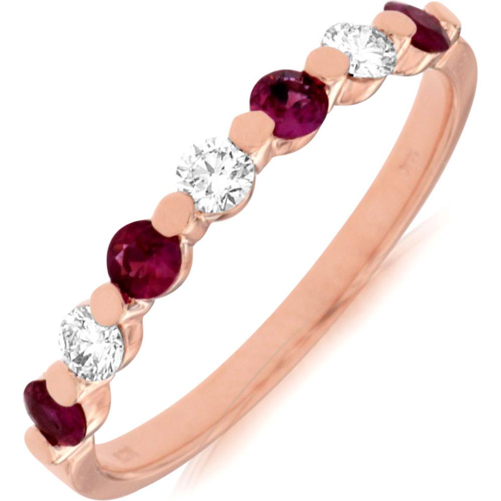 Royal 14K Rose Gold Ruby & Diamond Ring - Exquisite Symbol of Love