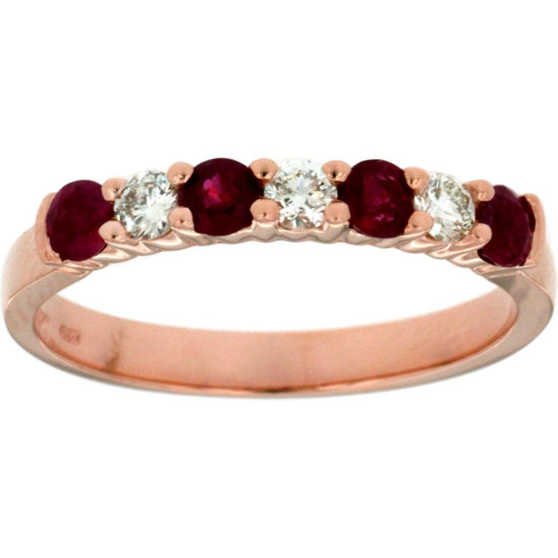 Royal 14K Rose Gold Ruby & Diamond Ring - Timeless Elegance and Passion