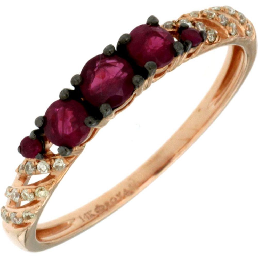 Royal 14K Rose Gold Ruby & Diamond Ring - Timeless Elegance